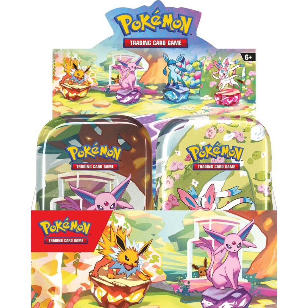 KLUB Pokemon TCG: Scarlet & Violet Prismatic Evolution Mini Tin - Collectible Trading Cards for Battles & Display | Perfect for Gamers, Collectors & Gift Giving