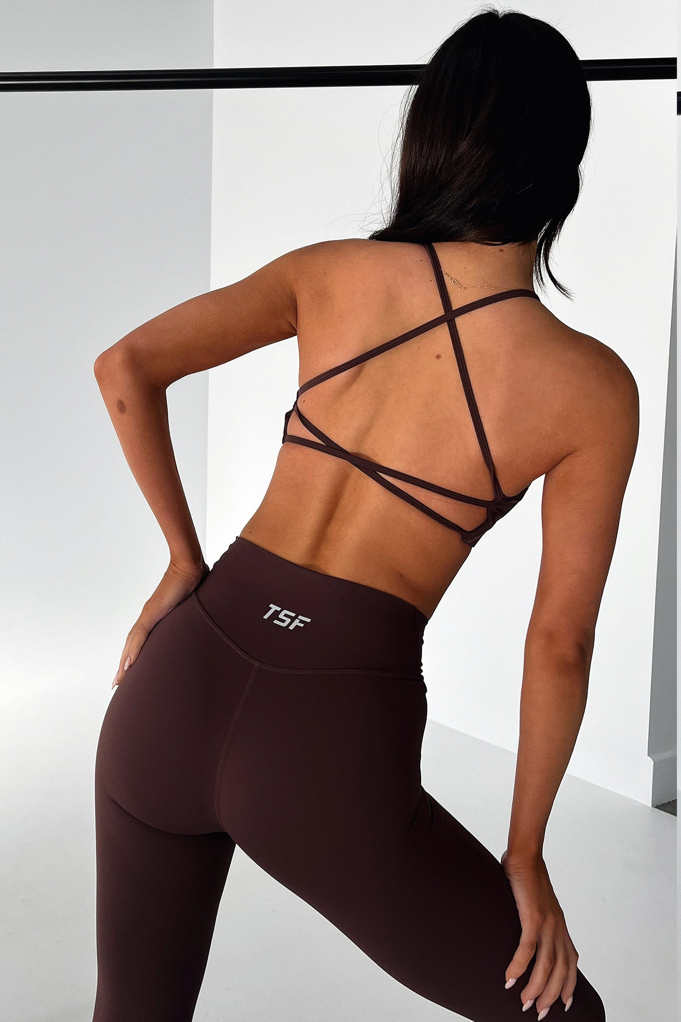 Kamari High Support Sports Bra for Women - Breathable & Moisture Wicking Workout Top - Brown - Perfect for Yoga, Running & Gym Training