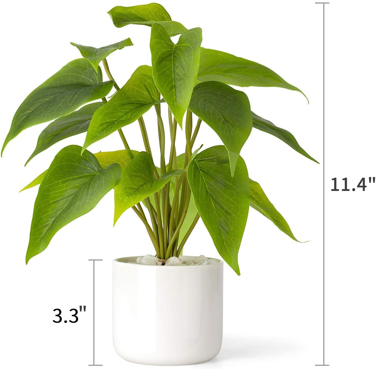 Artificial Potted Plants in Ceramic Pot - Realistic Fake Green Plants for Home & Office Decor - Perfect for Bookshelf, Bathroom, Desk, and Living Room Decoration