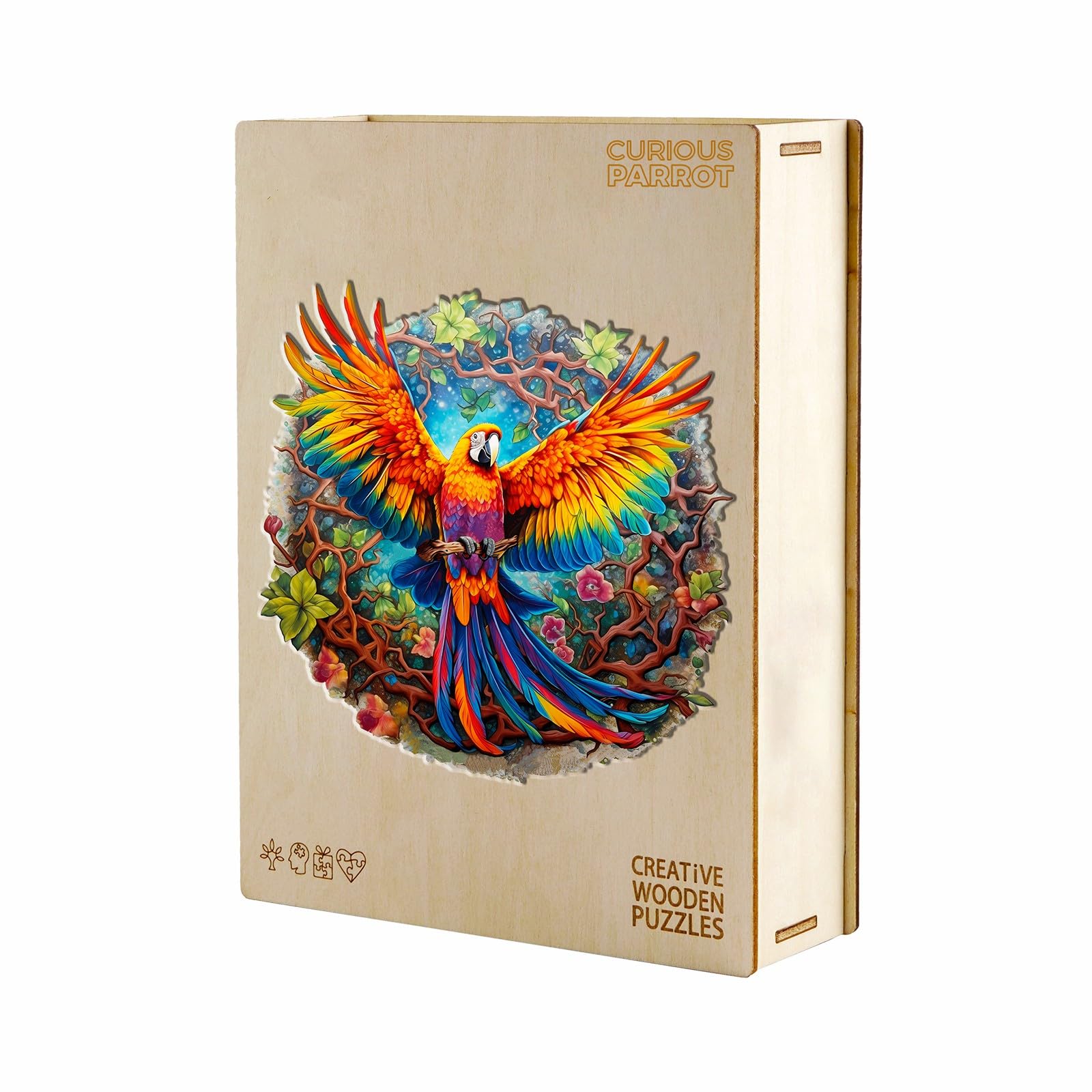 KAAYEE Wooden Animal Puzzles - Parrot Shape Wooden Puzzle with Gift Box - Educational Toys for Kids, Montessori Learning, Brain Teaser for Toddlers & Children - Perfect for Birthday Gifts, Classroom Activities & Family Game Night