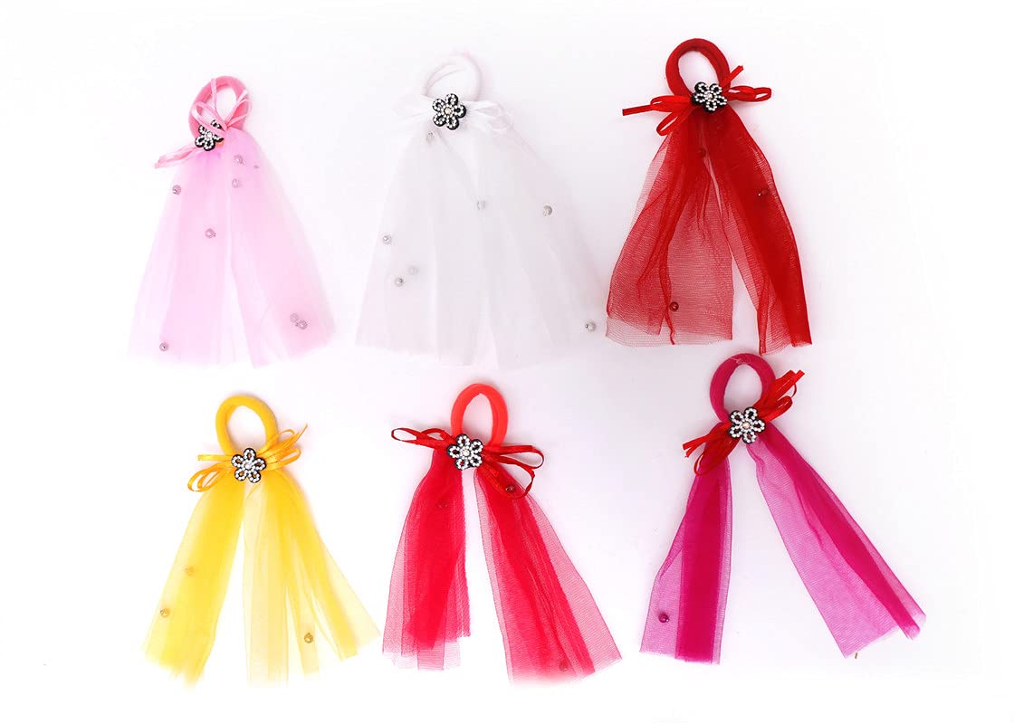 Shivarth 6-Pack Colorful Cotton Hair Bands for Women & Girls - Soft Stretchable Hair Ties for Sports, Workouts, and Everyday Use