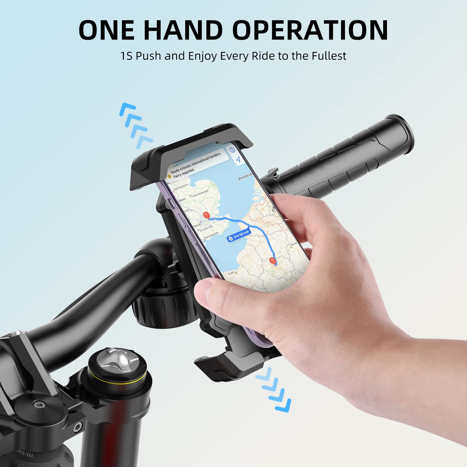 POSIKO Universal Bike Phone Mount Holder - Adjustable Motorcycle & Bicycle Phone Mount for iPhone, Samsung & Smartphones 4.7