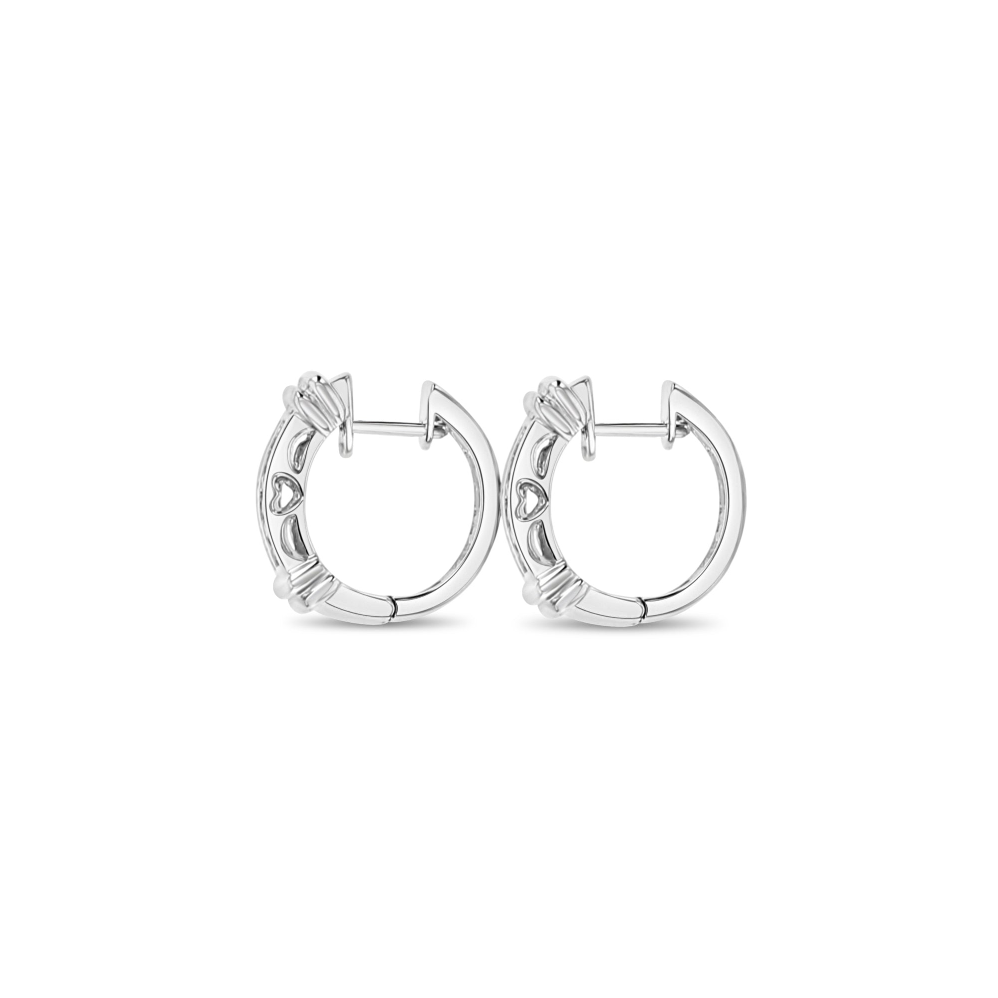 14K White Gold Diamond Huggie Earrings 0.54cttw - Perfect for Everyday Wear, Date Nights & Special Occasions