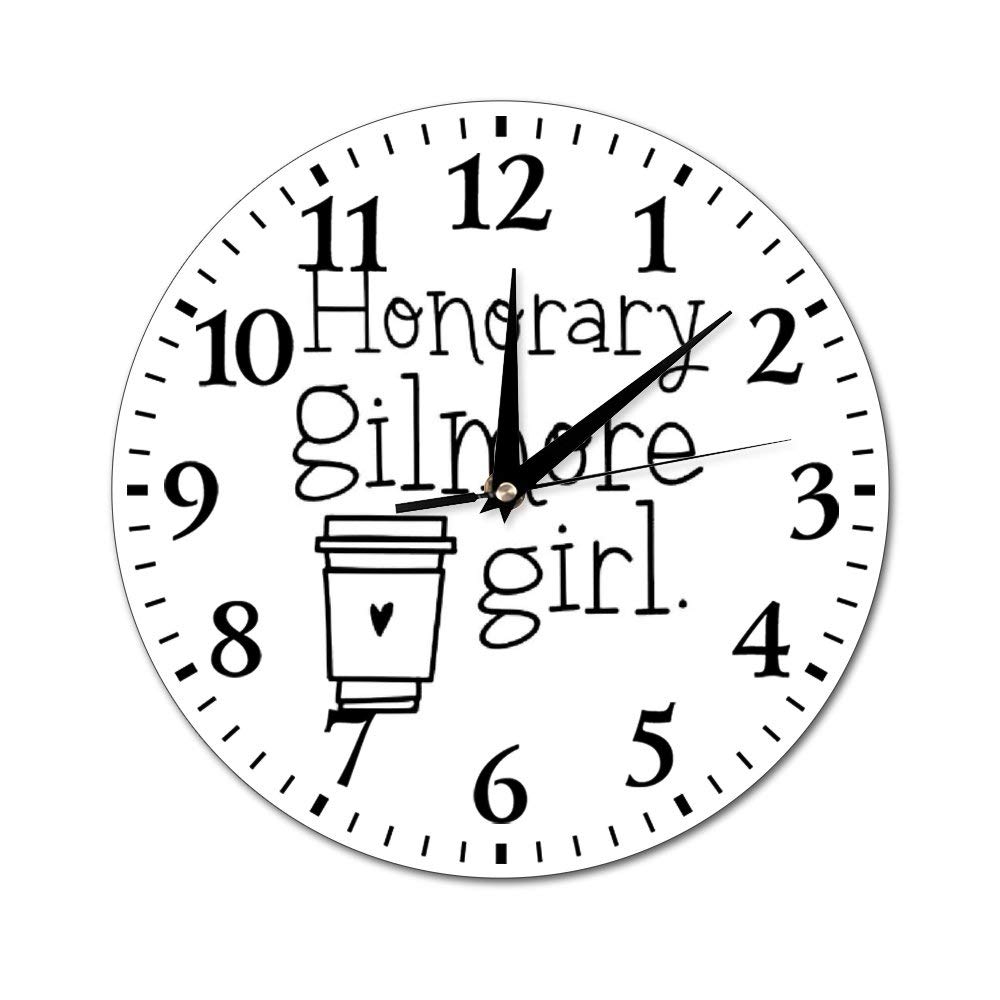 Gilmore Girls Round Glass Wall Clock - Vintage Retro Kitchen & Office Decor - Silent Non-Ticking Hanging Clock for Home, Bedroom, Living Room - Perfect Gift for Fans & Home Decor Enthusiasts