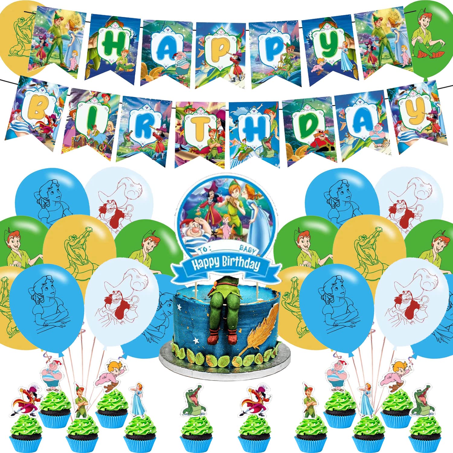 Peter's Party Supplies - Birthday Decorations & Party Favors for Kids - Perfect for Boys & Girls Birthday Parties, Baby Showers & Special Events