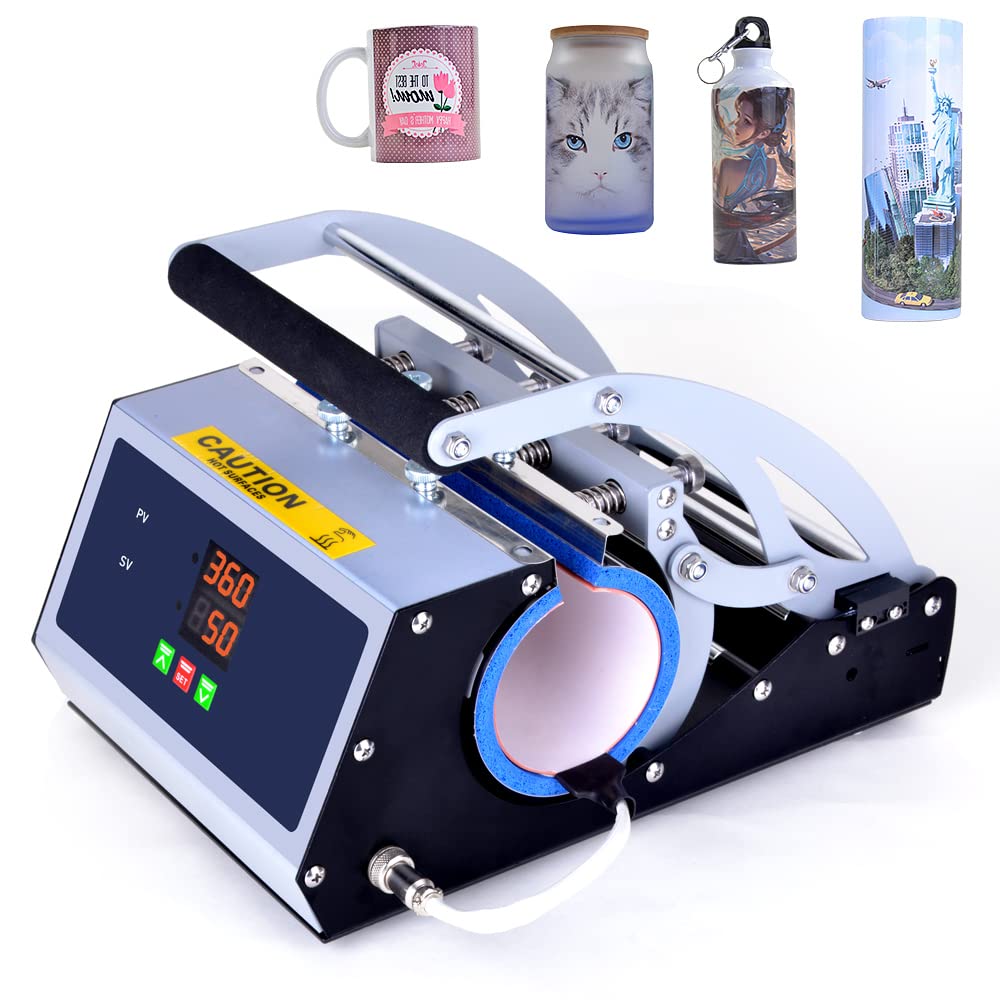 Durable Sublimation Tumbler Heat Press for 11oz 20oz 30oz Mugs - Straight Cup Heat Transfer Machine for DIY Printing on 3.34