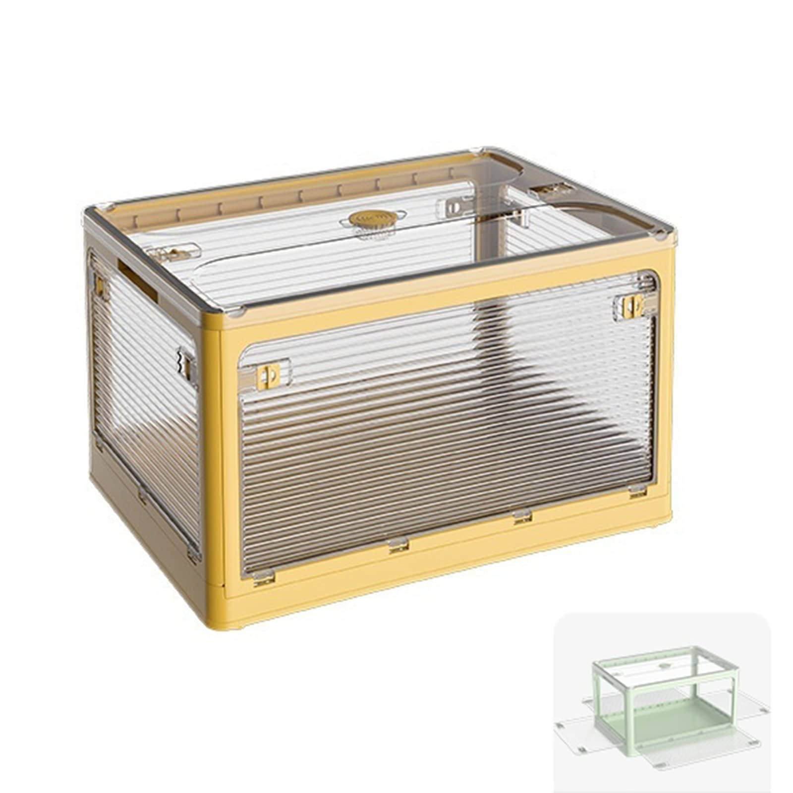 Clear Foldable Storage Box - Stackable Plastic Organizer Bins for Camping, Car, Toys, Books & Tools | Portable Utility Container for Snacks, Home & Outdoor Use