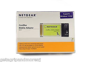 Netgear FA511 CardBus Notebook Adapter - 10/100 Mbps Ethernet PC Card - New in Box - Perfect for Business Travel & Remote Work Connectivity