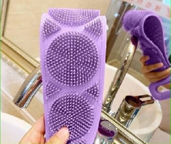 KREYA ENTERPRISE Soft Exfoliating Bath Body Brush for Men & Women - Gentle Skin Cleansing & Massage Brush with Long Handle (Multicolor) - Perfect for Shower, Spa & Dry Brushing at Home