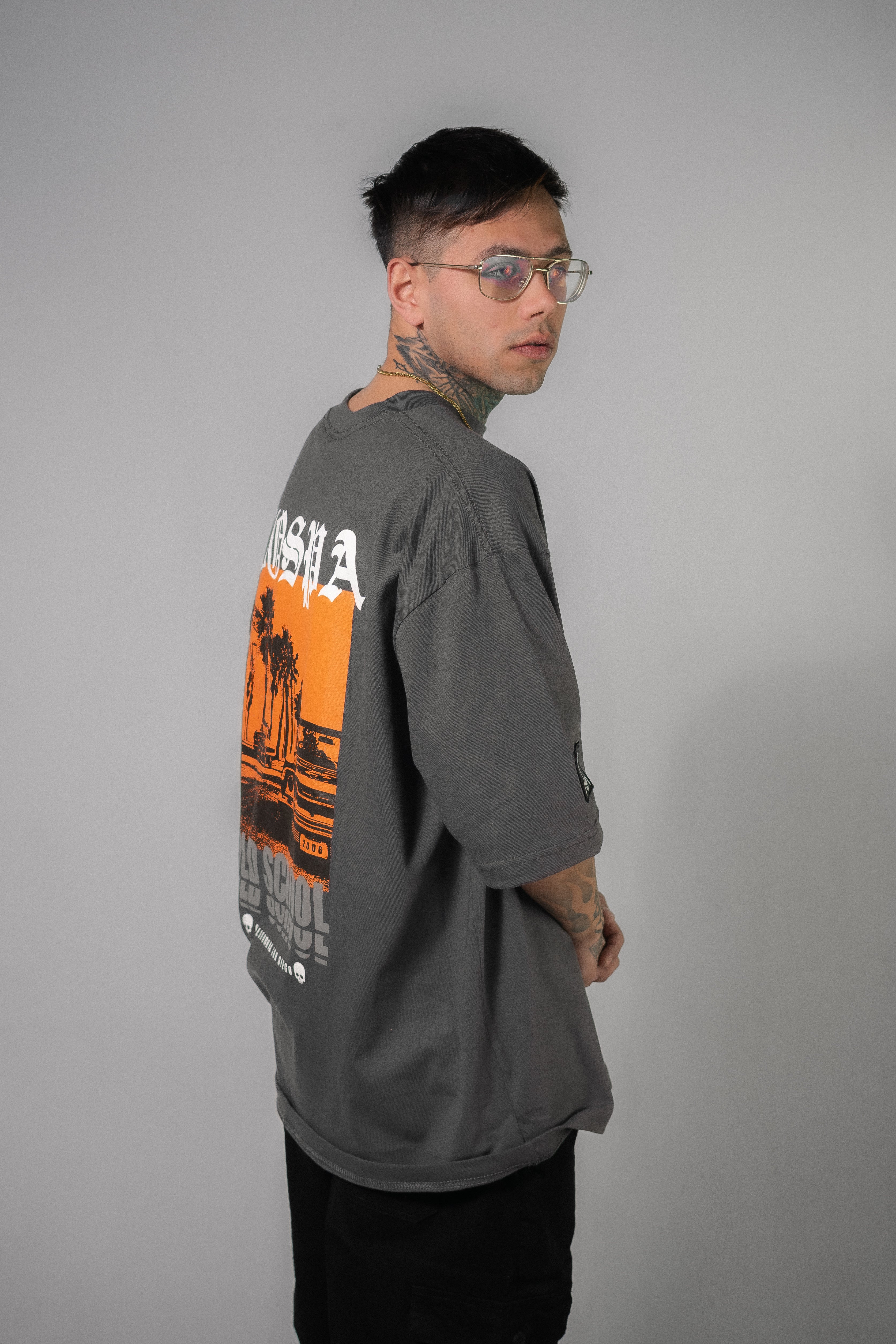 Premium Gray 4A H Design T-Shirt for Men - Comfortable & Stylish Casual Wear for Everyday Outfits