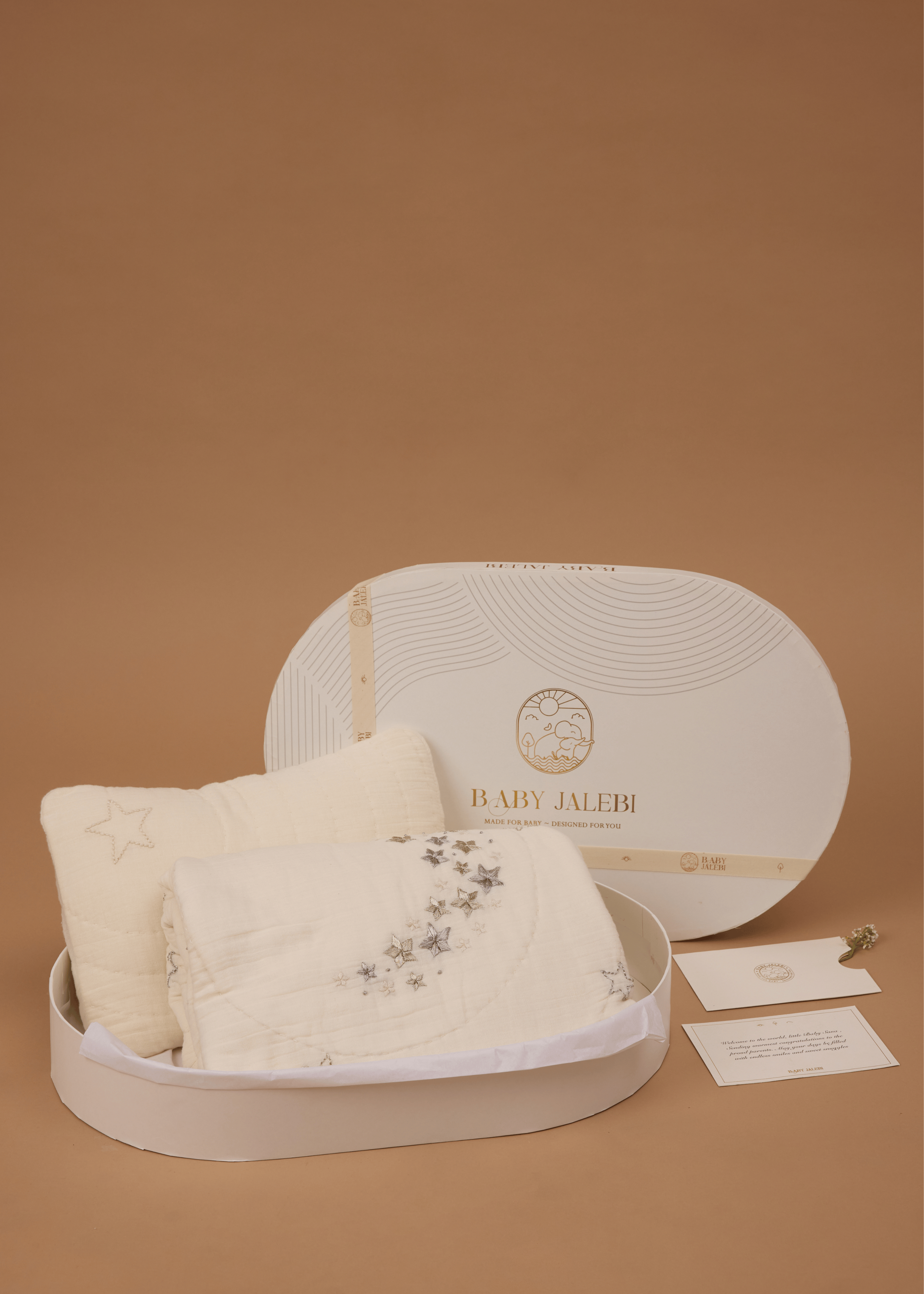 Luna Baby Blanket and Pillow Set - Soft Crib Bedding Gift Box for Newborns & Infants - Perfect for Nursery, Baby Shower, and Christening Gifts