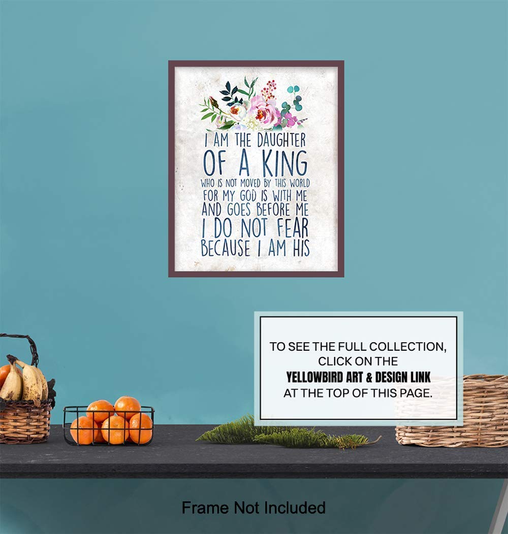 8x10 Inspirational Bible Verse Wall Art - Christian Scripture Print for Home Decor - Perfect for Bedroom, Girls Room & Gift for Women, Daughter - Religious Wall Decor with Uplifting Quotes