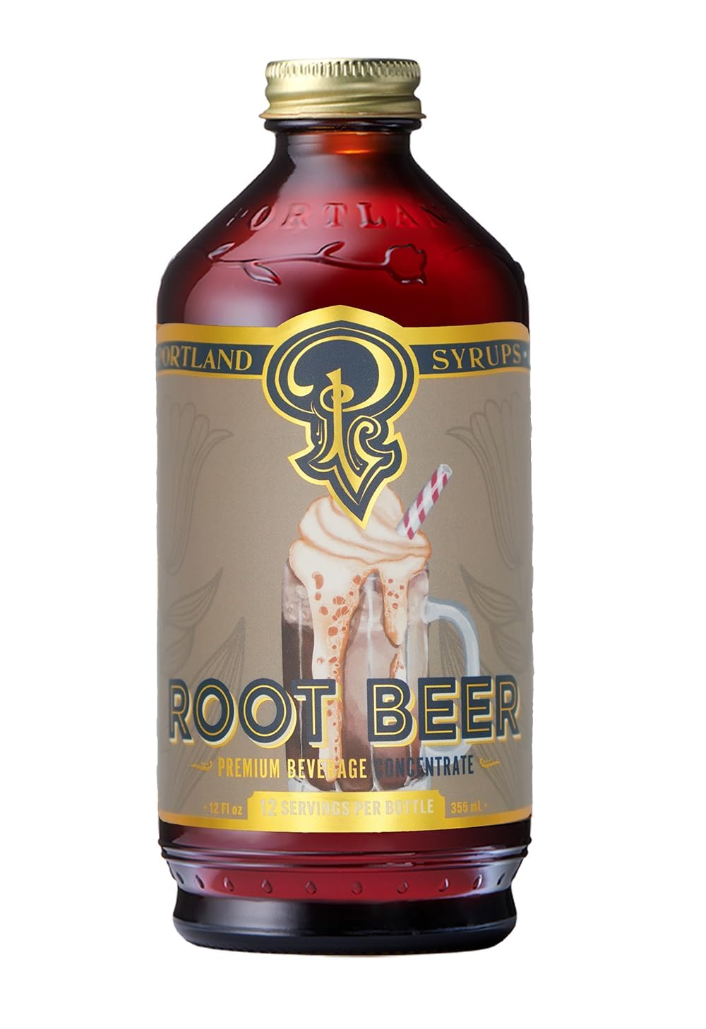 Premium Root Beer Syrup Concentrate - Authentic Portland Syrups for Cocktails, Soda, Ice Cream & Coffee - 12 oz (Pack of 1) - Perfect for Home Bars, Desserts & DIY Beverages