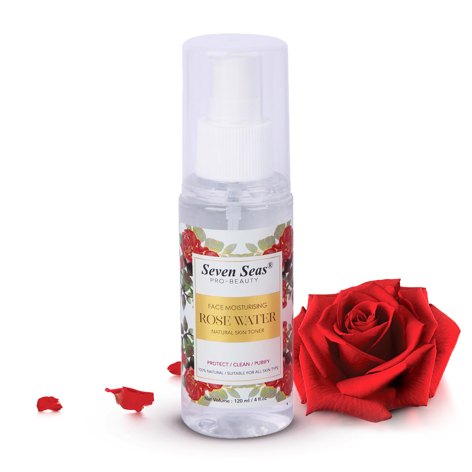 Seven Seas Rose Water Face Mist & Toner - Hydrating Facial Spray for Brighter Skin | Oil Control & Pore Refining | Perfect for Daily Skincare, Makeup Setting & On-the-Go Refreshment
