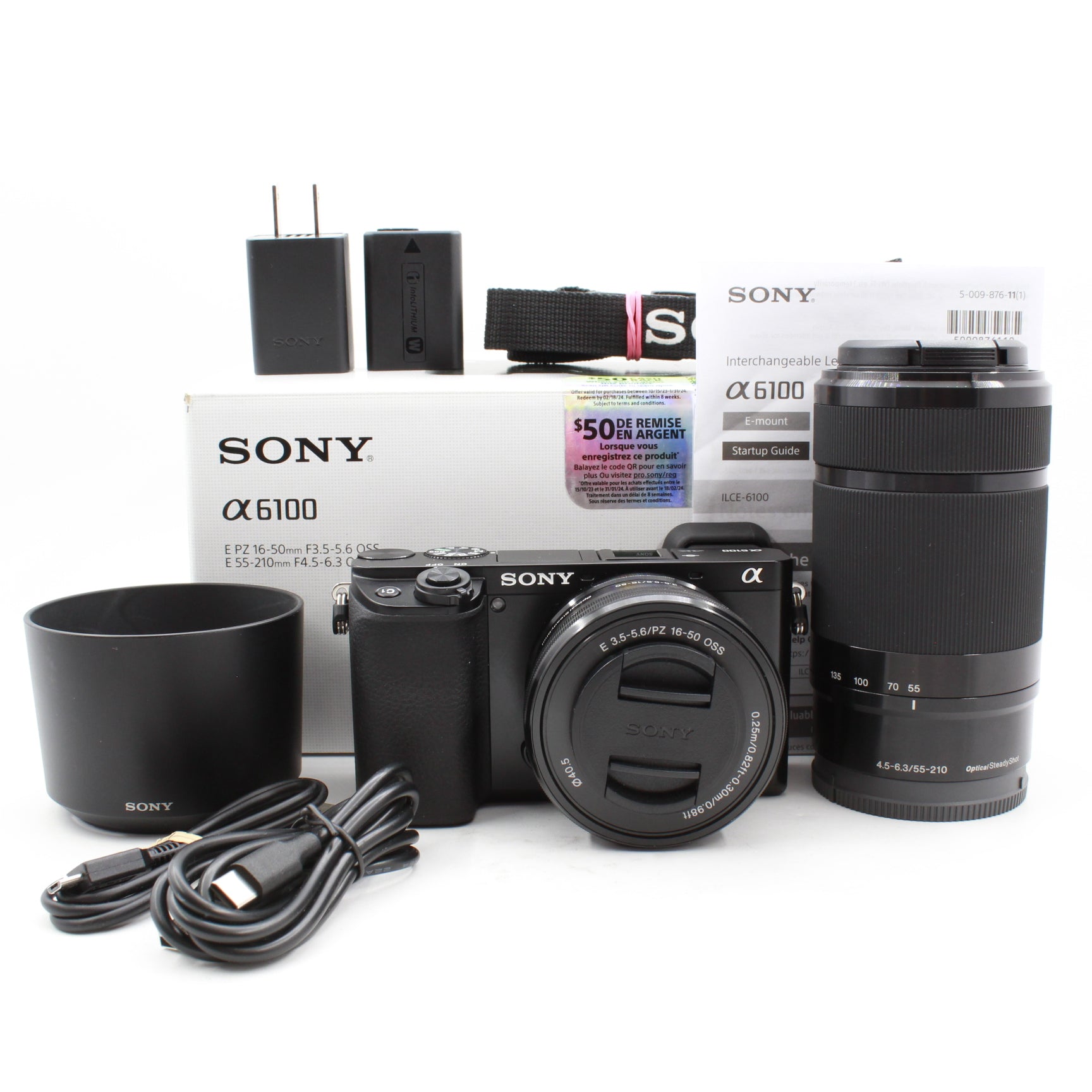 Sony Alpha a6100 Mirrorless Digital Camera Bundle with 16-50mm & 55-210mm Lenses - Excellent Open Box Condition (Discontinued Model) - Perfect for Travel Photography, Vlogging & Street Shooting