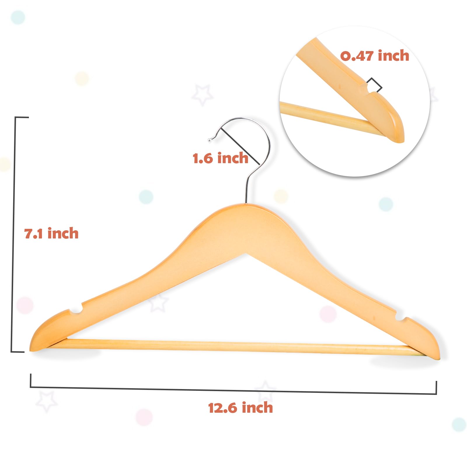 ELONG HOME 20 Pack Natural Wooden Baby Hangers with 360° Swivel Hook - Premium Kids Closet Organizers for Shirts, Dresses & Jackets - Space Saving Nursery & Children's Wardrobe Storage Solution