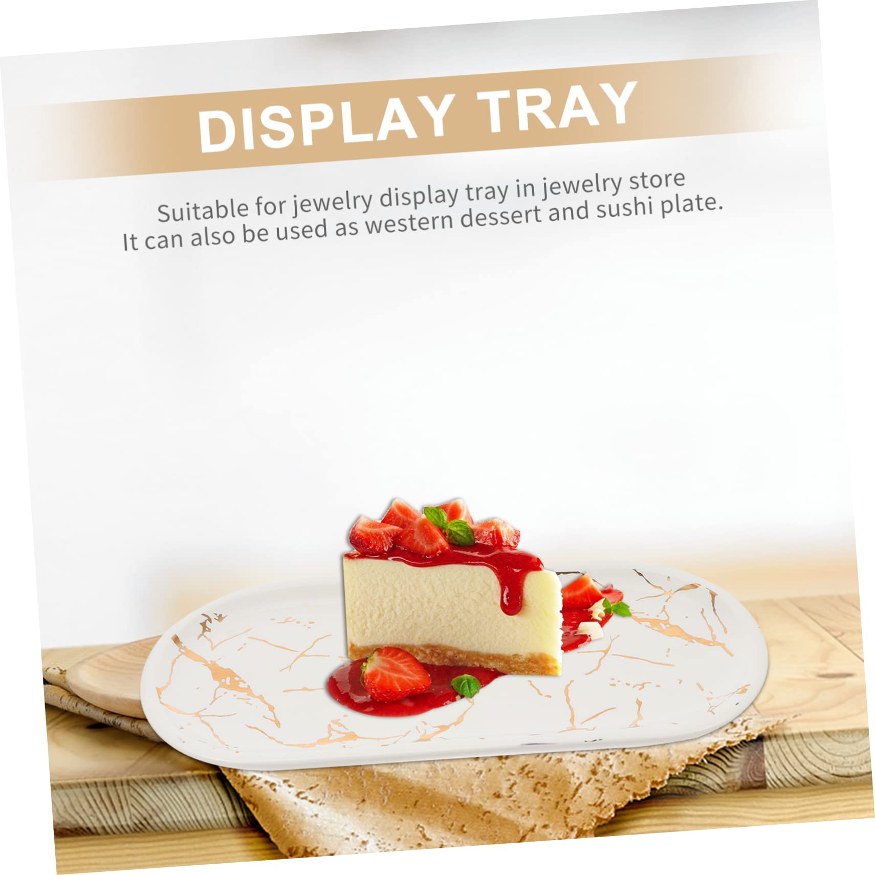 Hemoton White Marble Ceramic Plate - Elegant Fruit & Sushi Serving Tray, Decorative Soap Dish, Earring Organizer | Perfect for Dinner Parties, Home Decor & Bathroom Storage