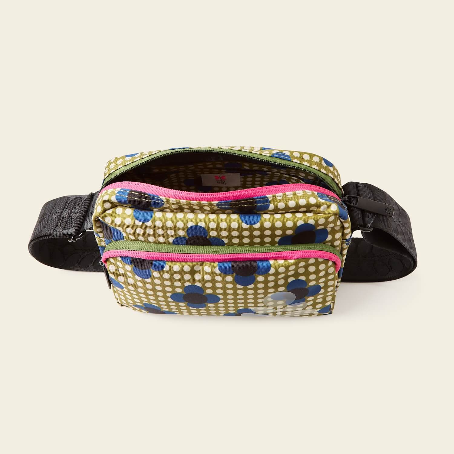 Angle Camera Bag for Women - Stylish Flower Polka Dot Olive Crossbody Bag - Perfect for Travel, Photography & Everyday Use