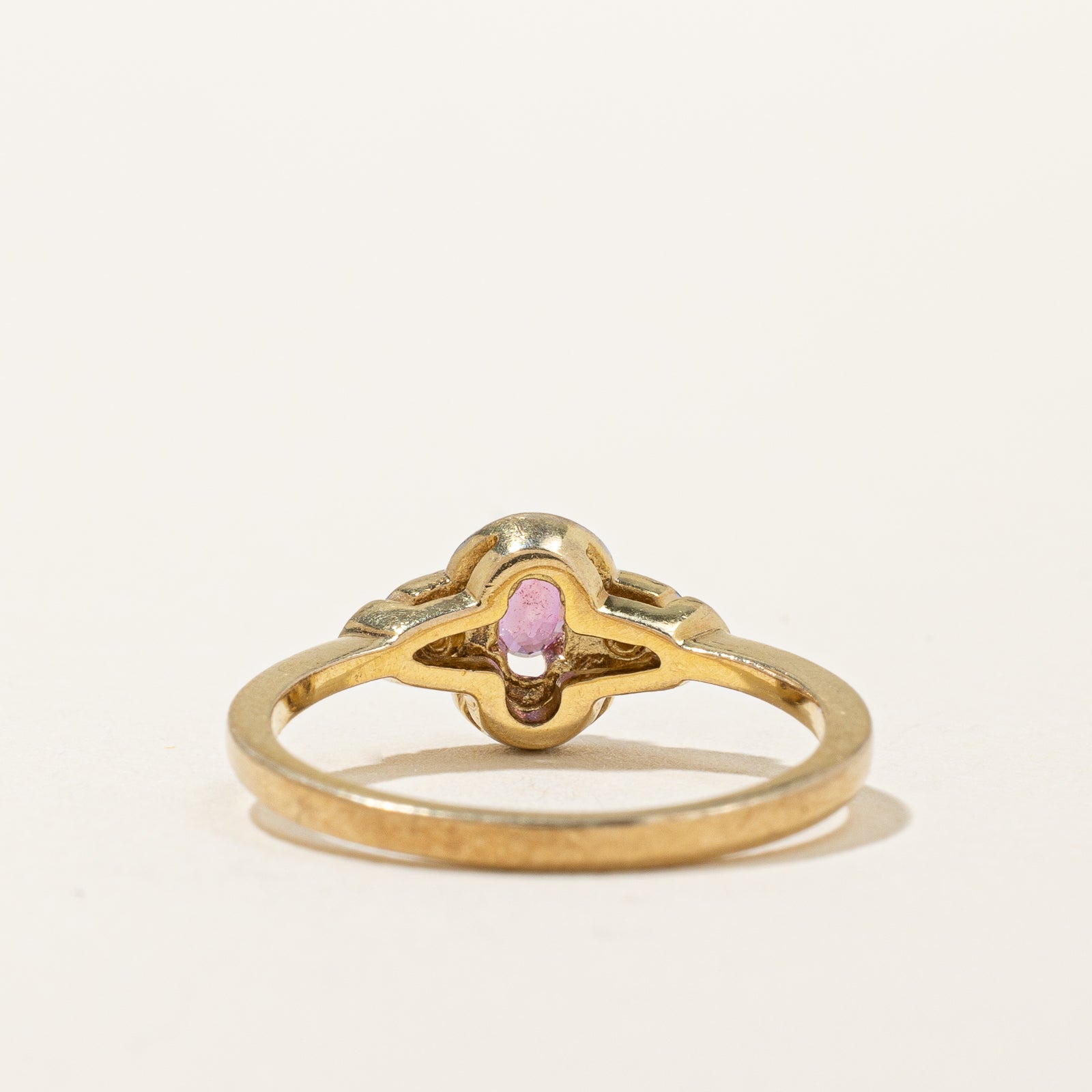 Elegant Two-Tone Gold Ruby Ring with 0.14ct Genuine Ruby - Size 6 | Perfect for Weddings, Anniversaries & Special Occasions