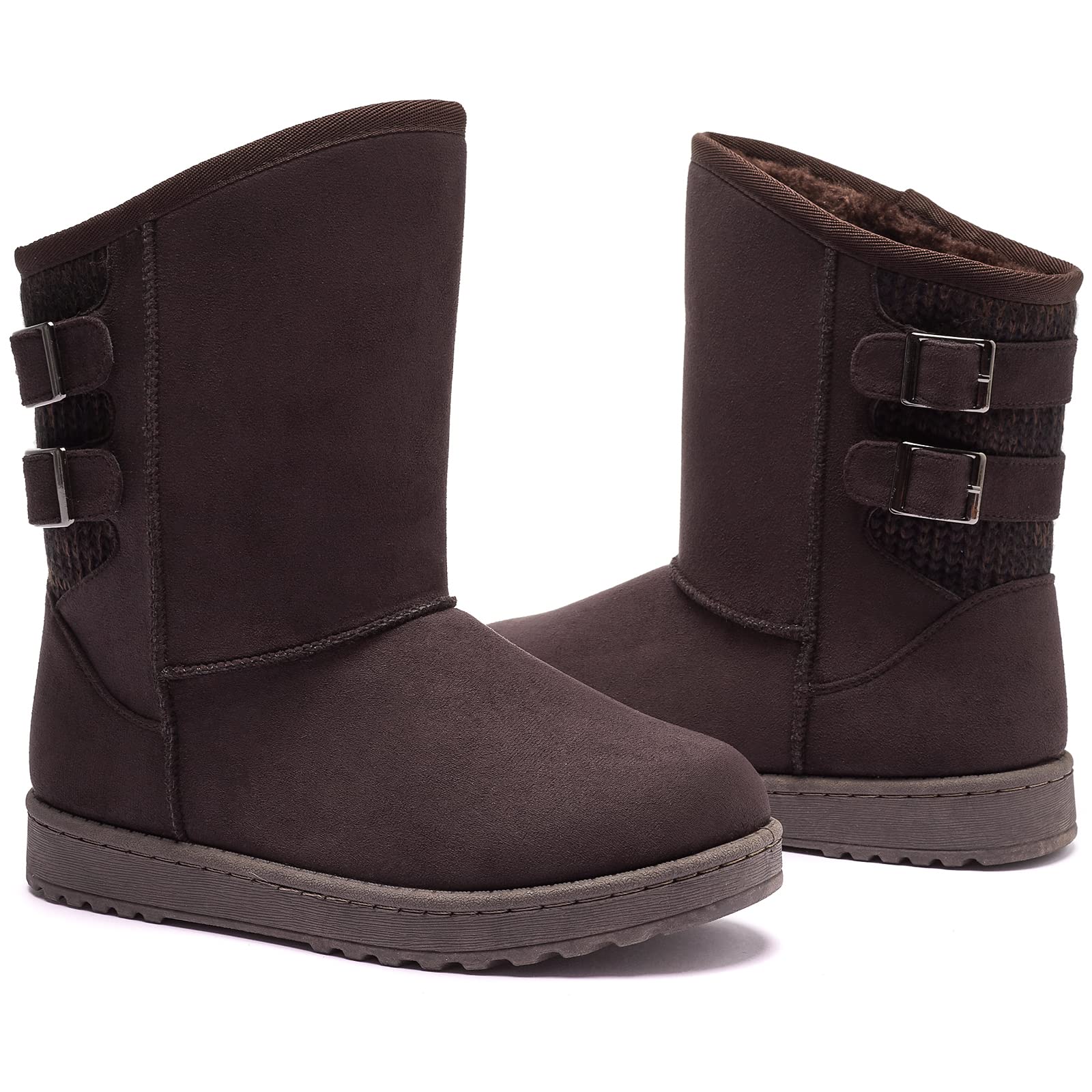 FRACORA Women's Winter Snow Boots - Fur Lined Warm Mid Calf Boots for Women | Waterproof Slip Resistant | Perfect for Snowy Days, Hiking & Outdoor Activities