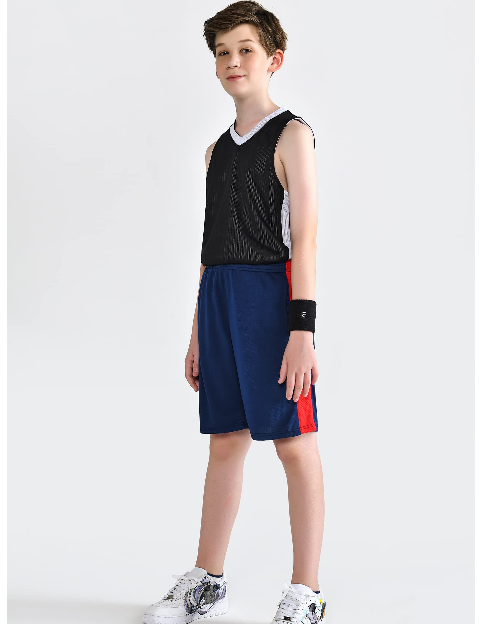 Liberty Imports 5-Pack Boys' Athletic Basketball Shorts - Quick Dry Mesh Gym Shorts with Pockets for Youth Sports & Casual Wear | Perfect for Basketball, Running, and Everyday Active Lifestyle