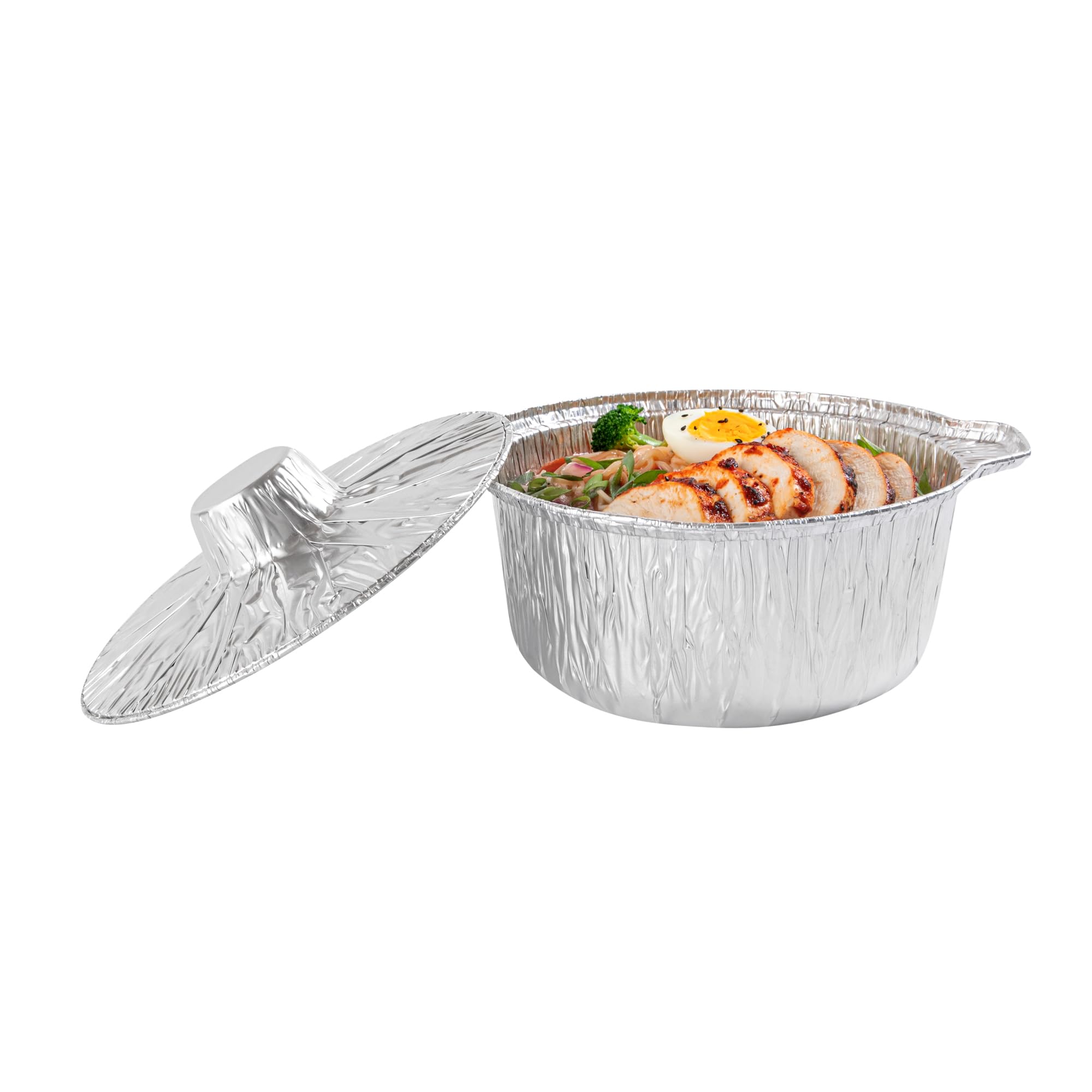 Premium 60oz Aluminum Foil Pans with Lids - Set of 10 Disposable Oven & Stove Safe Baking Trays - Freezer Safe Cookware for Camping, Picnics, BBQs & Outdoor Cooking - Ideal for Meal Prep, Catering & Restaurant Use