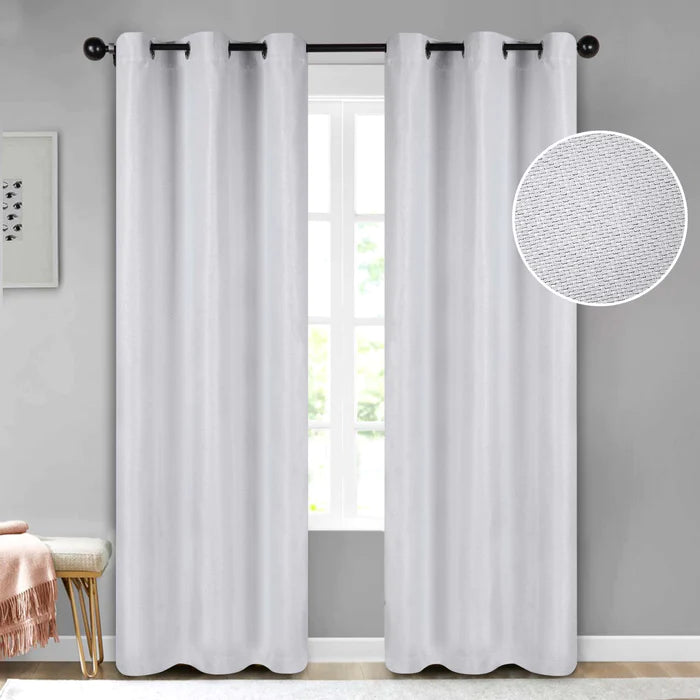 Blackout Curtains Set of 2 Panels - Jaxon Textured Room Darkening Window Drapes for Bedroom, Living Room & Home Theater (54x84 Inches)