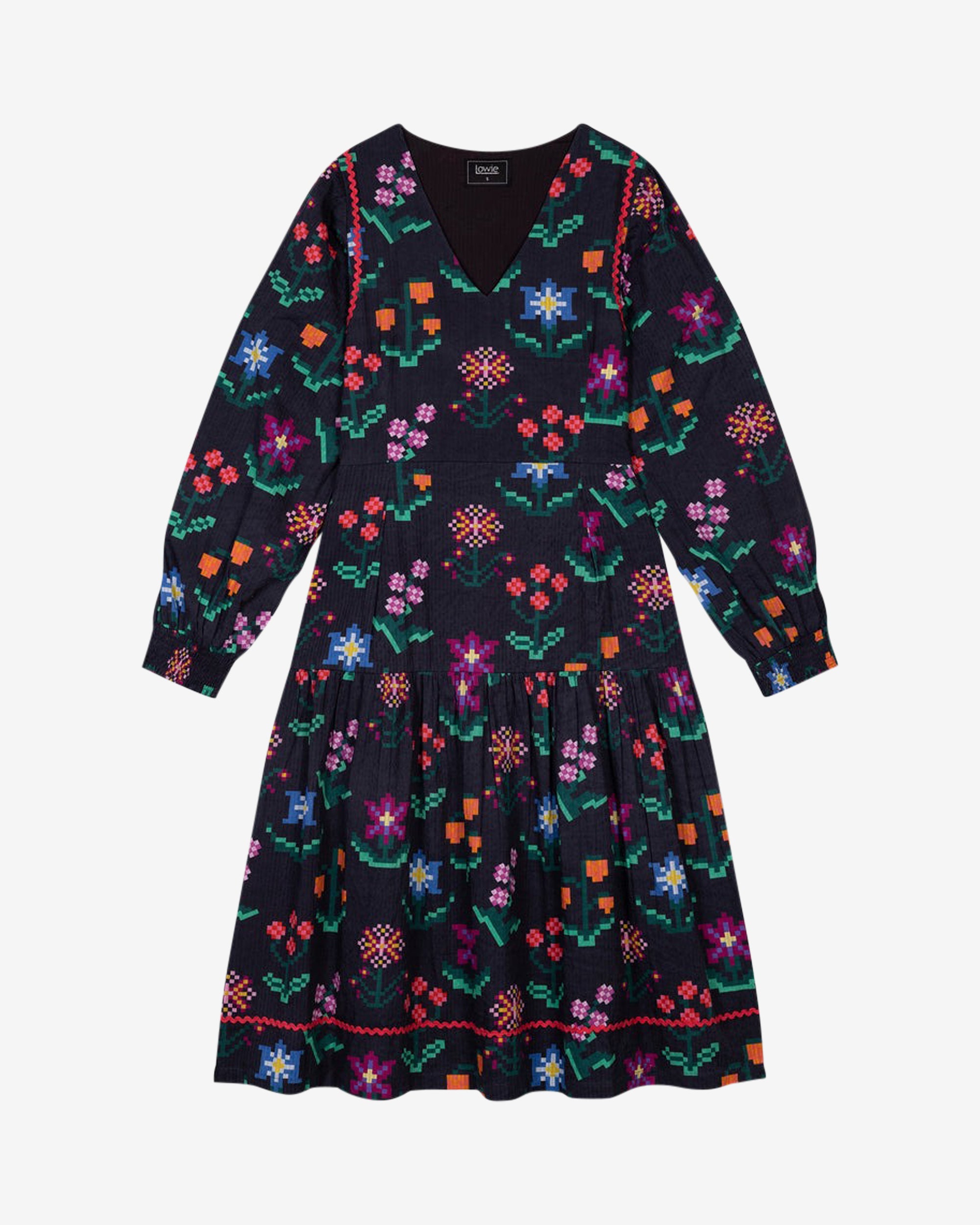 Lowie Needlepoint Print Lottie Dress - Floral Embroidery Summer Dress for Women | Perfect for Beach Vacations, Garden Parties & Date Nights