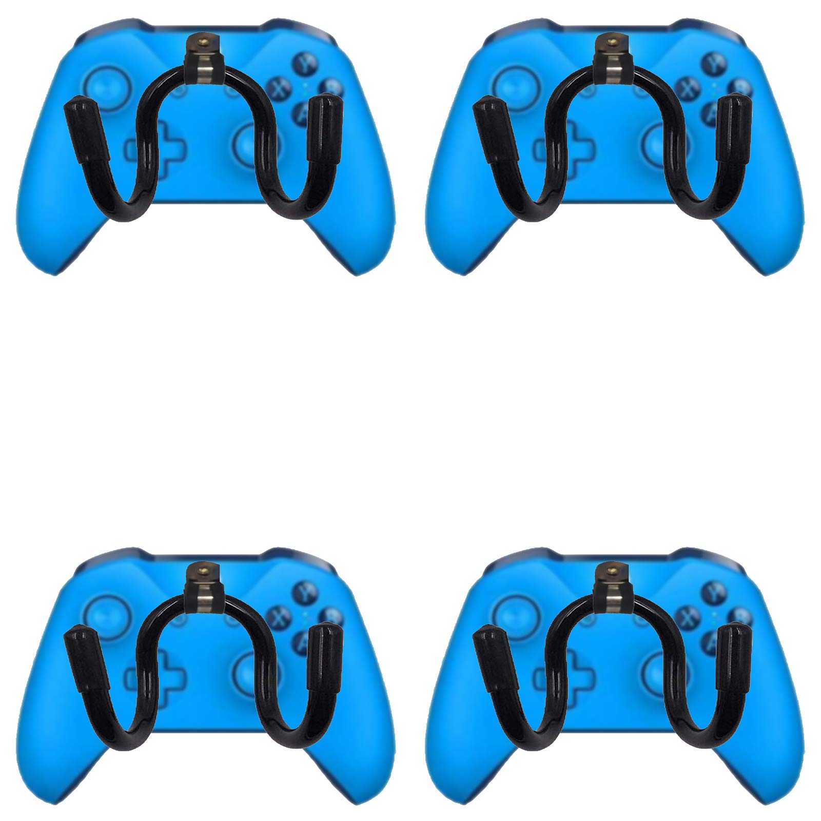 Mini Flexible Wall Mount Holder Rack Organizer for Game Controller - 4 Pack (No Controller Included) with Screw Cover - Perfect for PlayStation, Xbox & Nintendo Switch Controllers - Space-Saving Gaming Accessory for Bedroom, Game Room & Office Organization