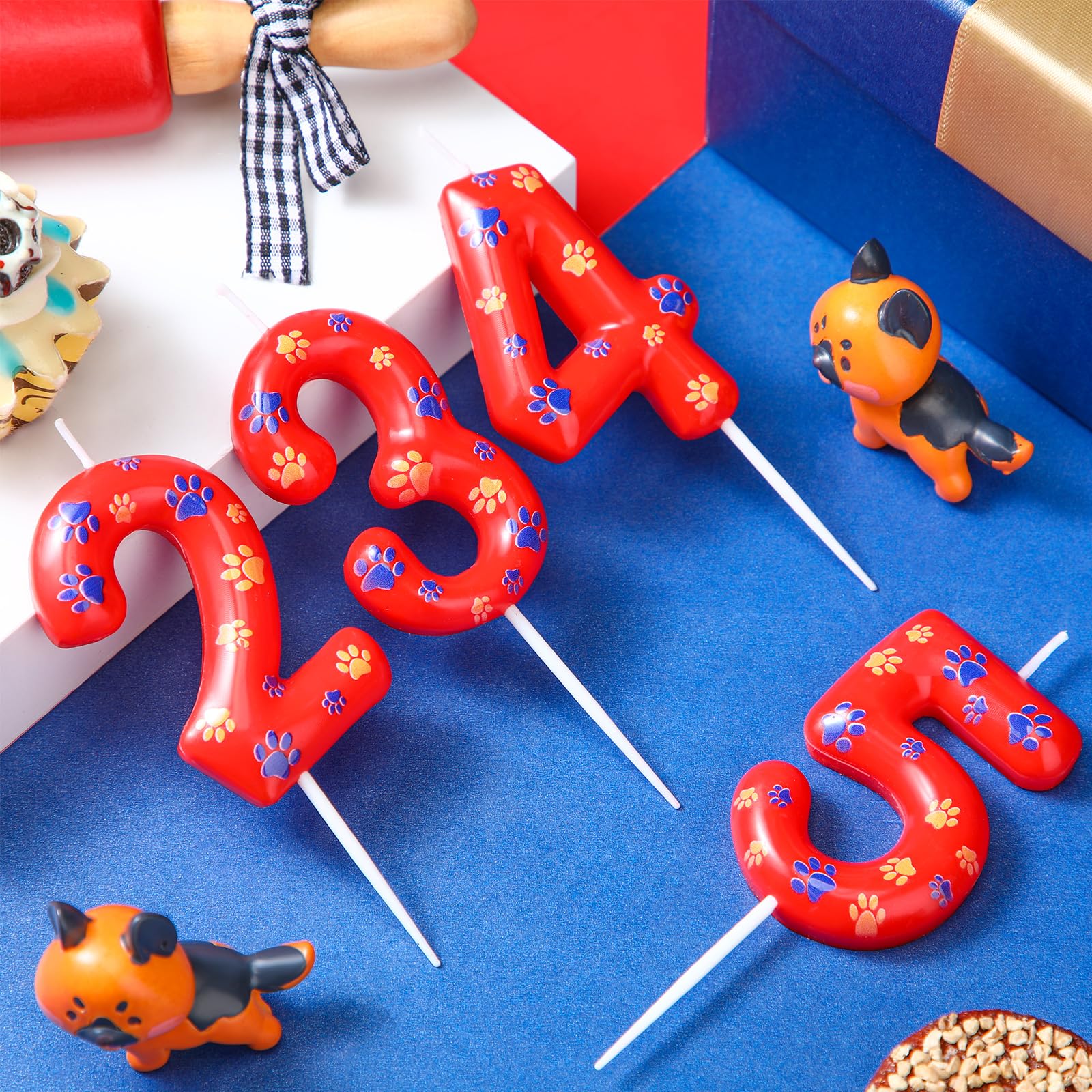 Dog Paw Birthday Candles - Cake Topper for Paw Patrol Parties