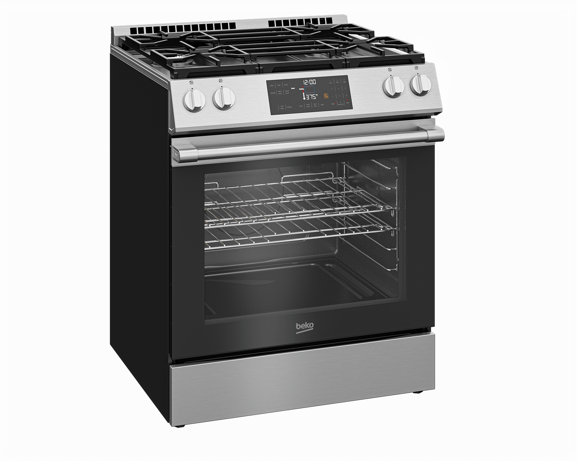 Beko SLGR30423SS 30-Inch Stainless Steel Slide-In Gas Range - Perfect for Modern Kitchens & Home Cooking