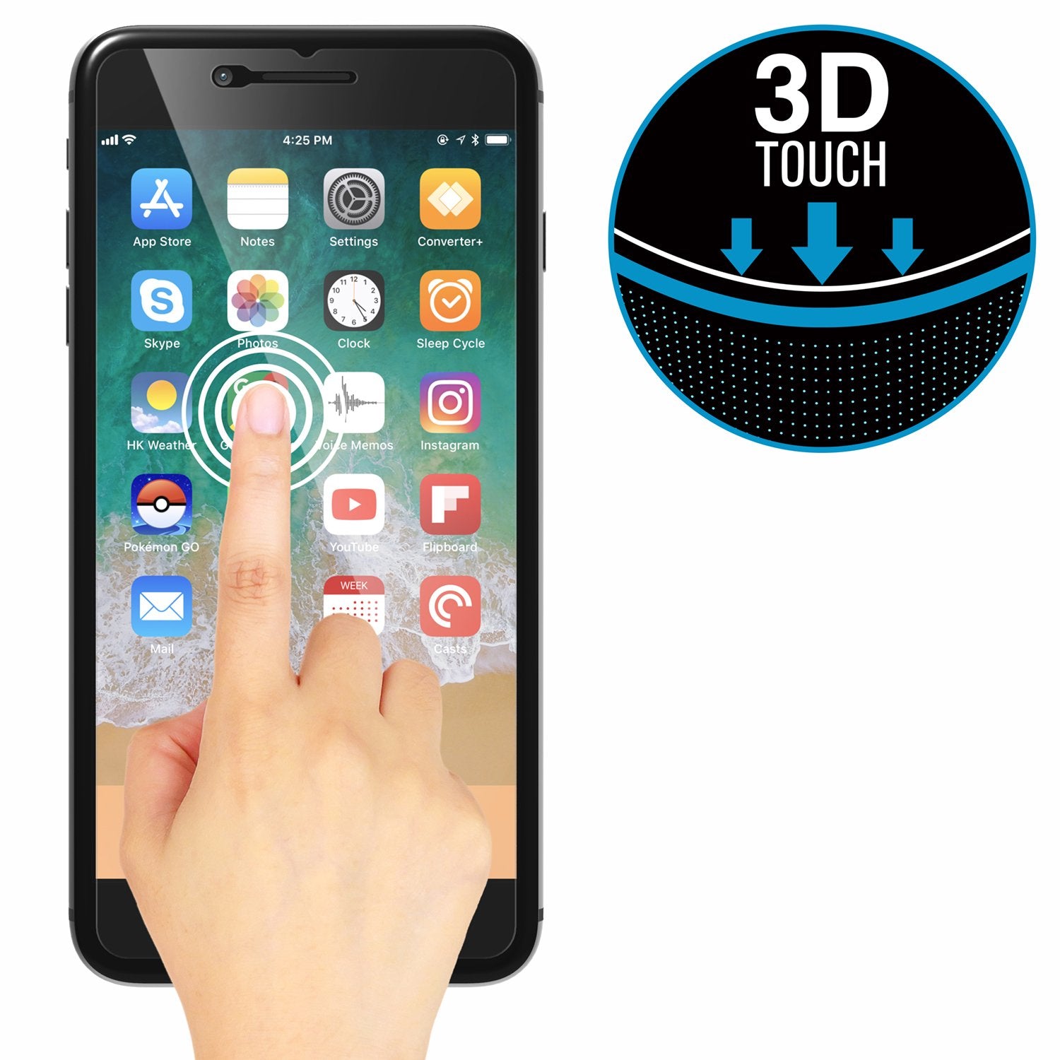 iPhone 8 Plus/7 Plus/6s Plus/6 Plus Tempered Glass Screen Protector - 9H Hardness, HD Clear, Anti-Scratch, Bubble-Free - Perfect for Daily Use, Gaming, and Work Protection