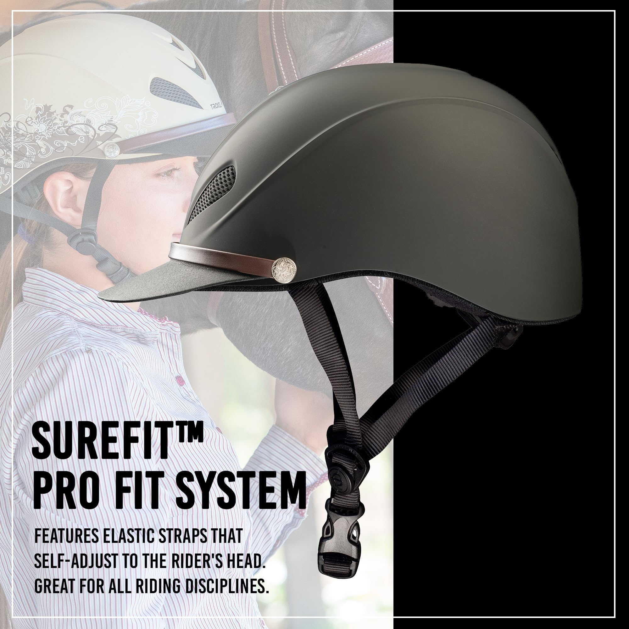 Troxel Dakota Trail Horse Riding Helmet - Lightweight Adjustable Equestrian Safety Helmet for Adults - Perfect for Trail Riding, Training & Outdoor Horseback Adventures