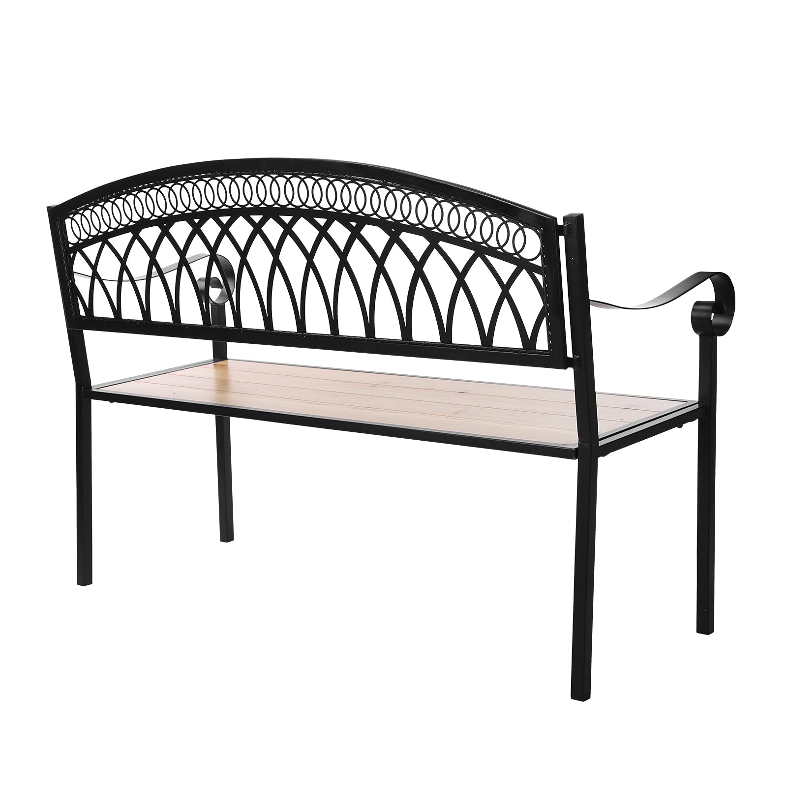 3-Person Garden Bench with Iron and Wood Frame - Durable Outdoor Patio Furniture for Deck, Porch & Backyard - Perfect for Relaxing, Entertaining & Garden Decor