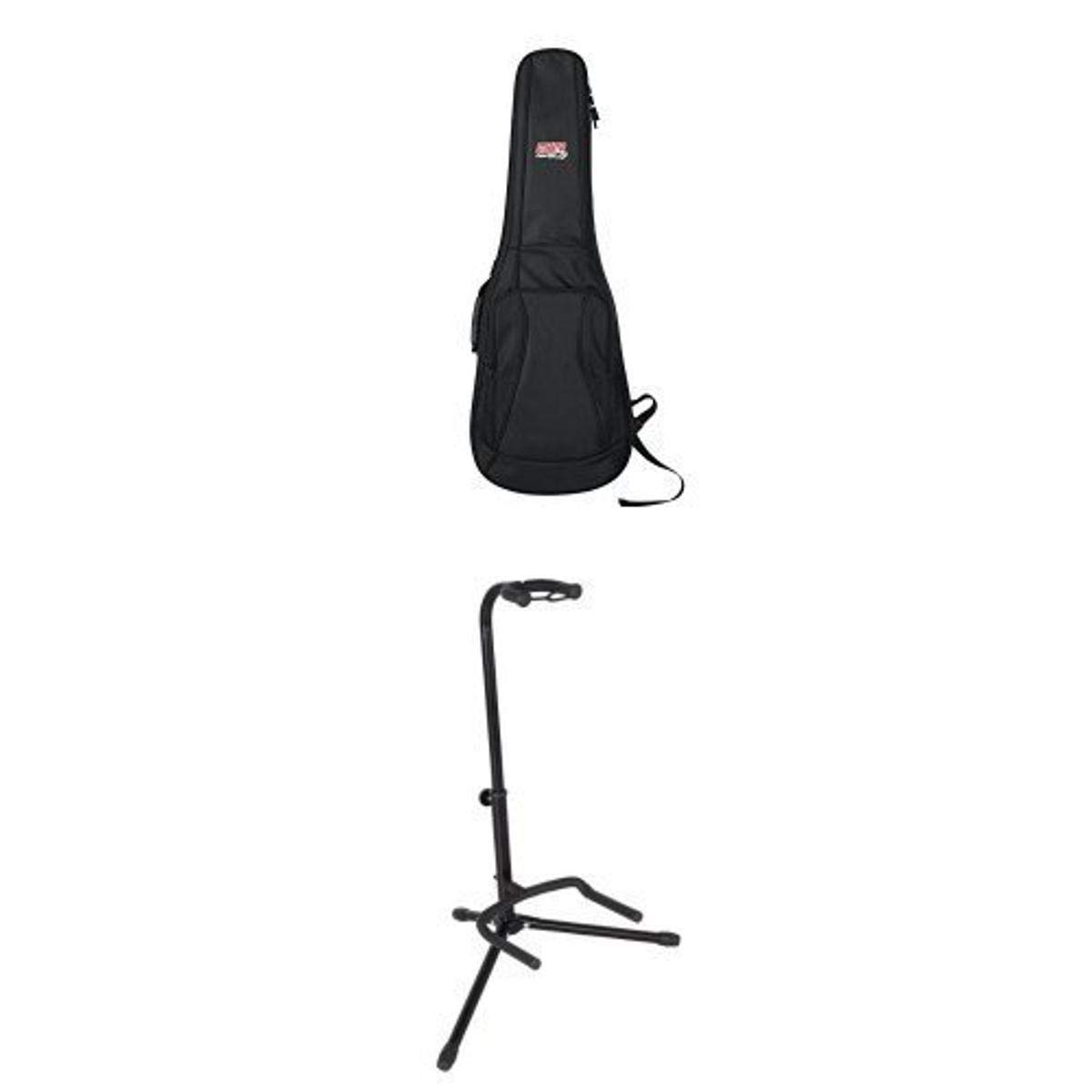 Gator Cases 4G Series Electric Guitar Gig Bag with Gator Frameworks Single Guitar Stand - Durable Protective Case & Stand Combo for Musicians, Travel & Stage Performances