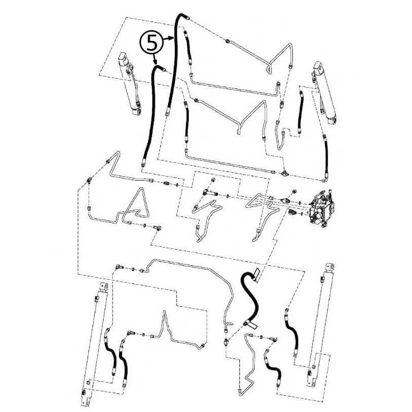 Bobcat 883 Hydraulic Hose Assembly - Pivot to Loader Tilt Cylinder Replacement Part #5 | Compatible with Skid Steer Loaders, Excavators & Construction Equipment