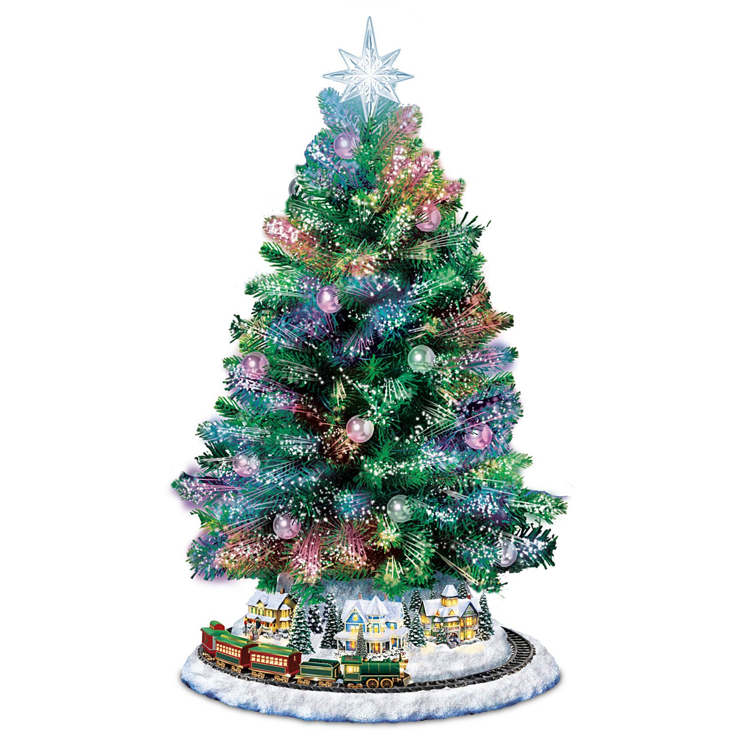 Thomas Kinkade Holiday Sparkle Color-Changing Fiber-Optic Christmas Tree - 7
