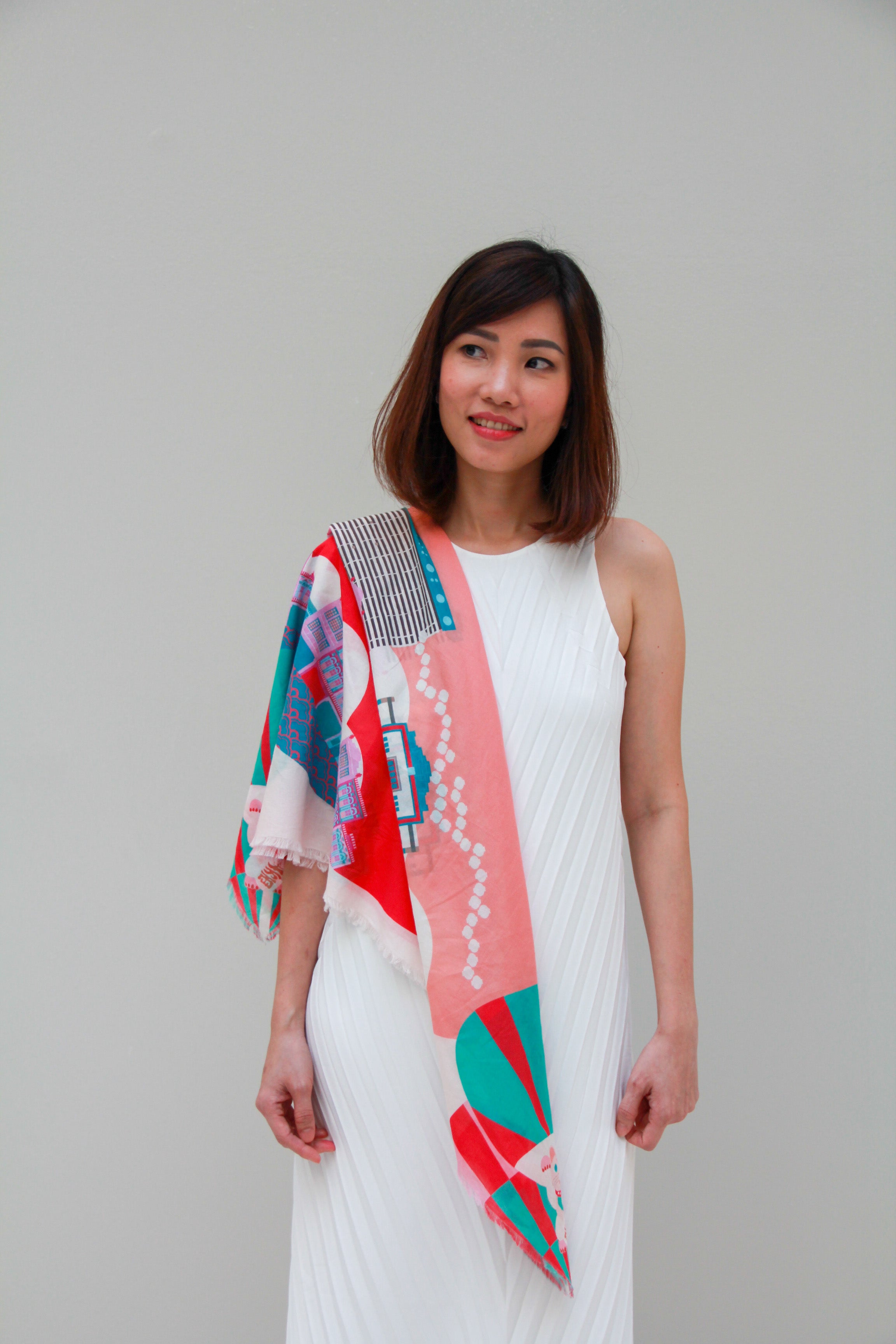 Stylish Chinatown Cotton Scarf - Soft & Breathable Fashion Accessory for Women - Perfect for Everyday Wear, Travel, and Special Occasions