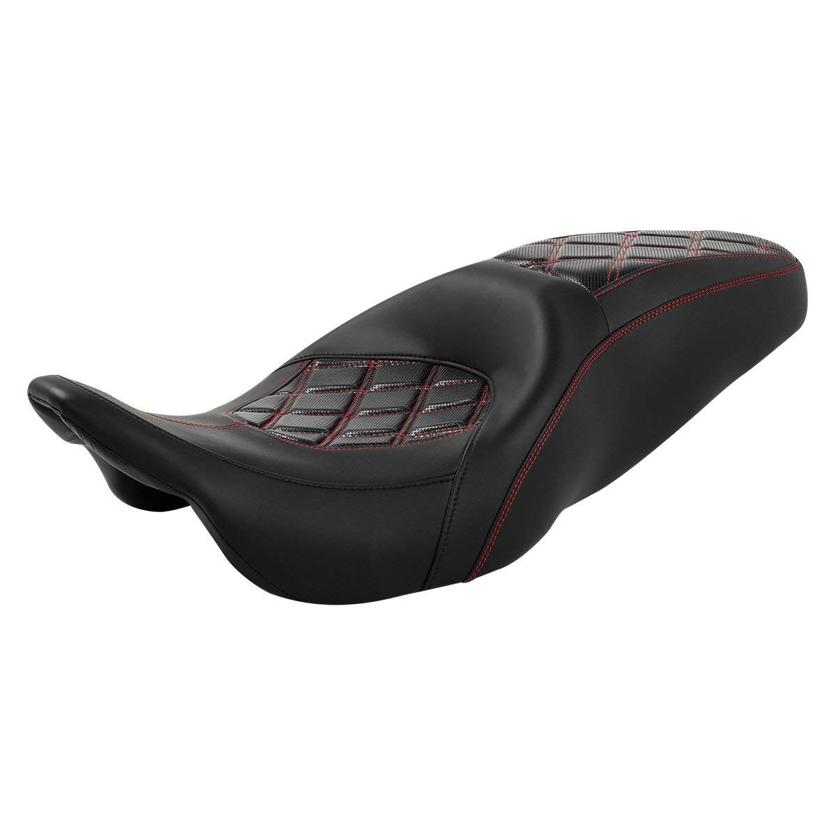 C.C.Rider One-Piece Seat for Harley Davidson Touring Models (Road King, Street Glide, Electra Glide, Road Glide) 2009-2023 - Comfortable Driver & Passenger Motorcycle Seat for Long Rides and Cruising