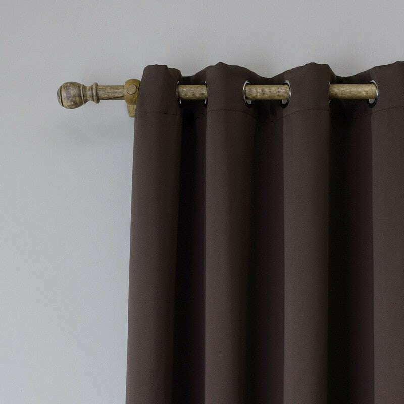 Jason Modern Plain Blackout Curtains for Bedroom - Thermal Insulated Window Drapes, Noise Reducing Room Darkening Curtain Panels for Living Room & Nursery (Coffee Brown)
