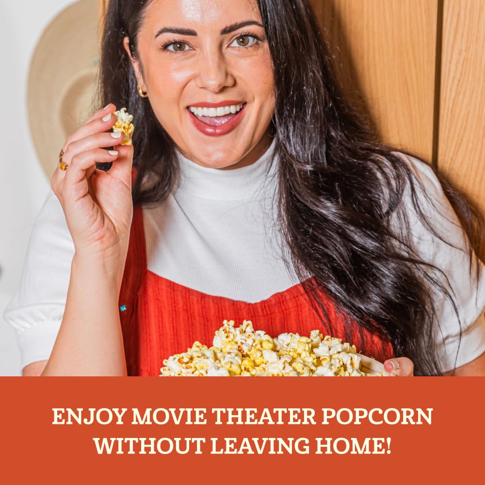 **Franklin's Gourmet Popcorn Kit - Stovepop Popcorn Maker with 13.5 oz Organic Popcorn Kernels, 8 oz Butter Flavored Salt & 14 oz Butter Flavored Coconut Oil - Perfect for Movie Nights, Parties & Family Snacking**
