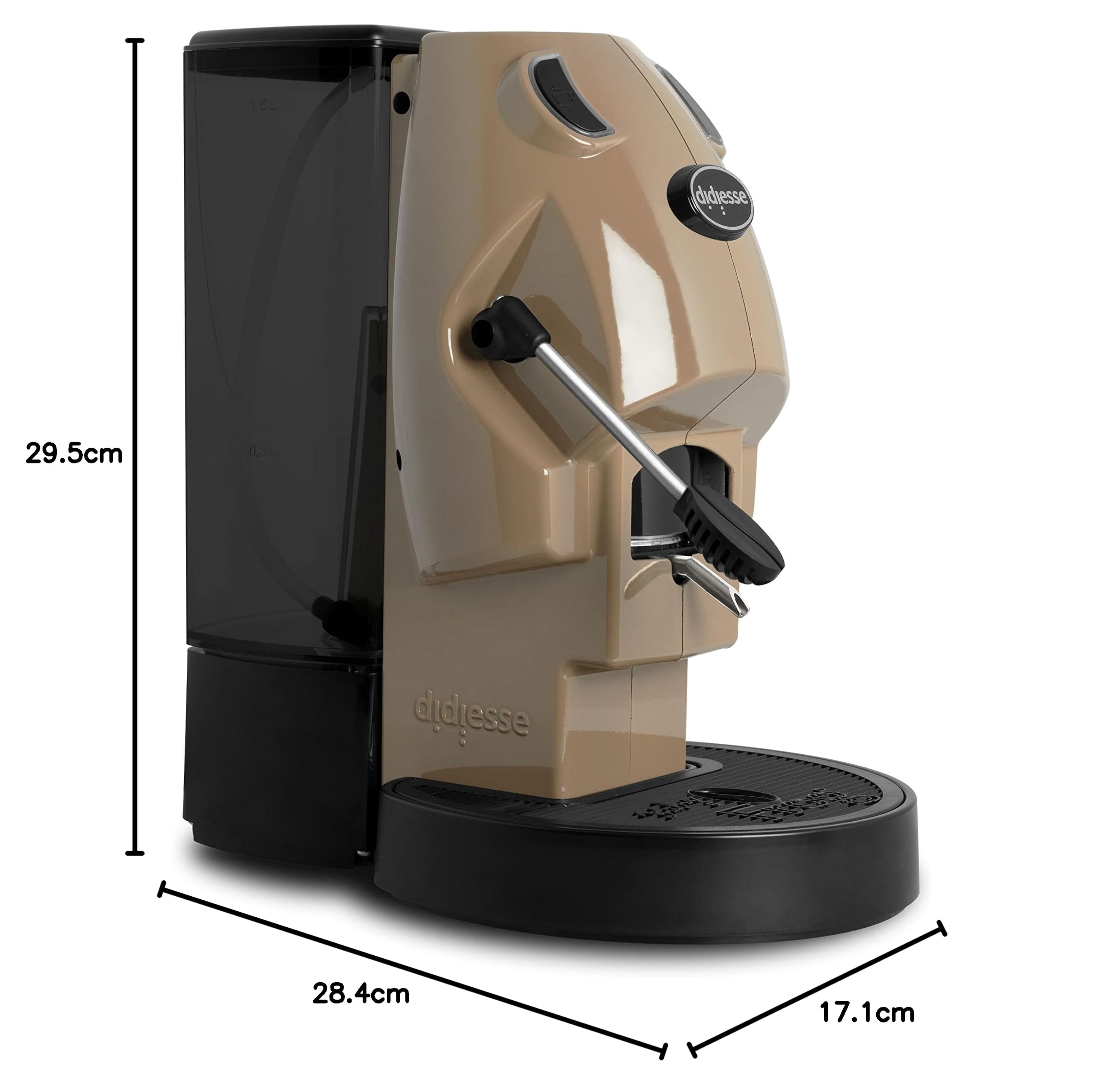 Didiesse Baby Frog ESE 44mm Pod Coffee Machine - Compact 450W with Stand-by Function & 1.5L Water Tank (Hazelnut) - Perfect for Home, Office, and Small Spaces