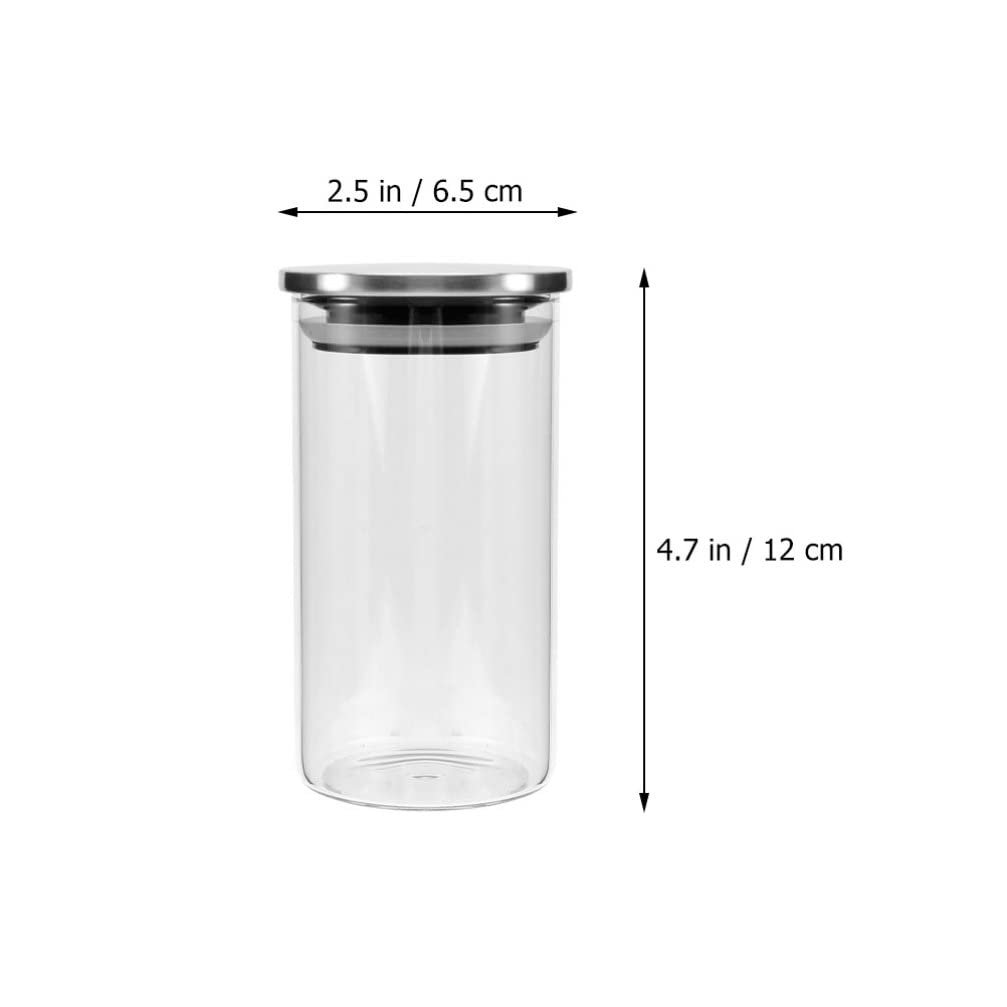 FOMIYES 2-Pack Clear Glass Storage Jars with Airtight Lids - Food Safe Kitchen Canisters for Sugar, Flour, Coffee, Candy & Spices | Pantry Organization & Countertop Decor