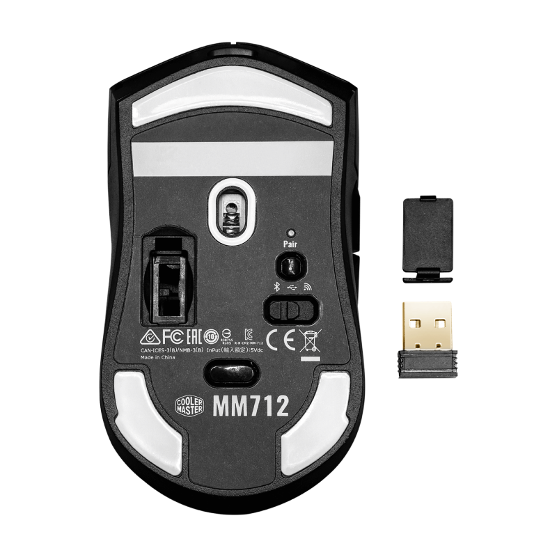 Cooler Master MM712 Wireless RGB Gaming Mouse - Lightweight, 8000 DPI, Bluetooth & 2.4GHz - Perfect for FPS, MOBA & PC Gaming (Black)