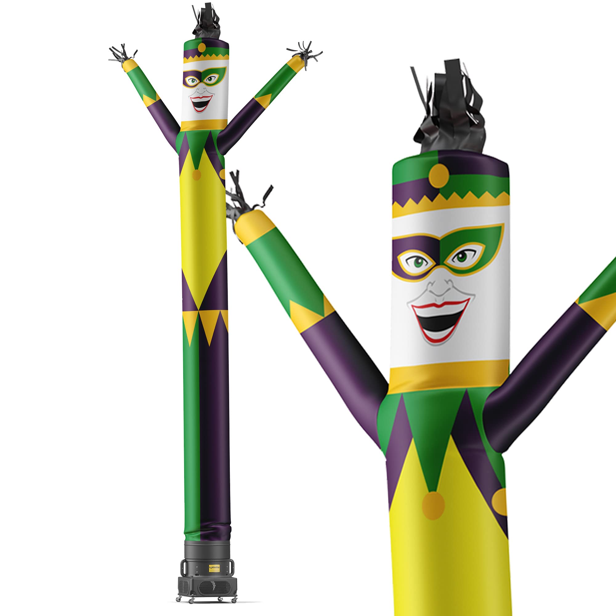 20ft Tall Air Dancers Inflatable Tube Man with 1 HP Blower - Wacky Waving Dancing Tube Guy for Business Promotion, Mardi Gras & Jester Theme - Perfect for Car Dealerships, Grand Openings & Outdoor Events