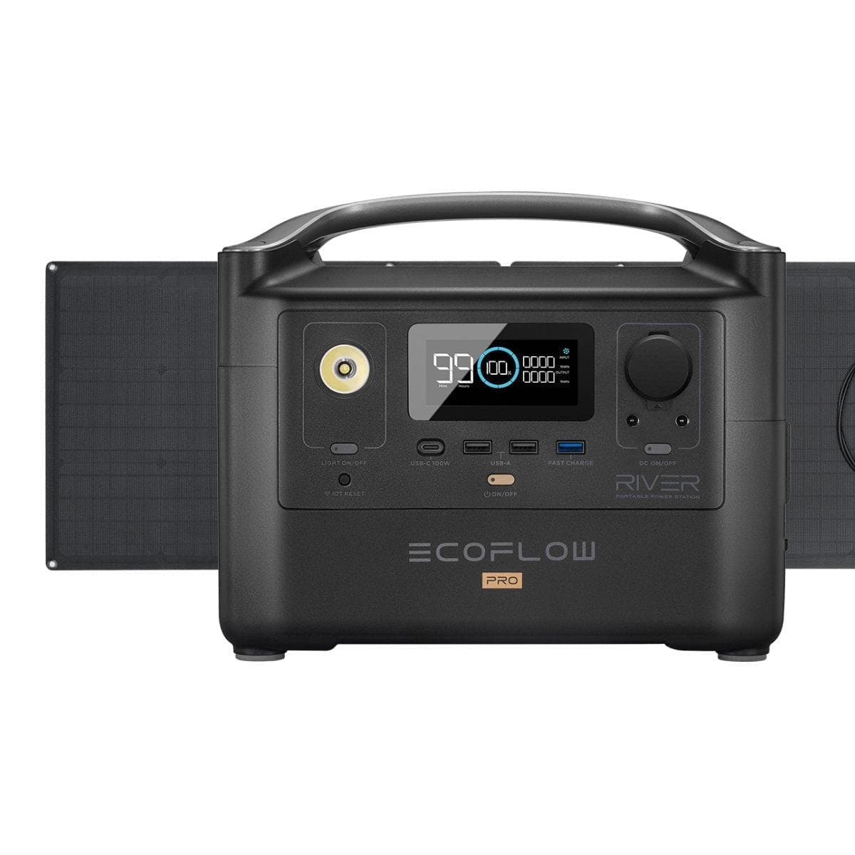 EcoFlow RIVER Pro Portable Power Station with 160W Solar Panel | Fast Charging Solar Generator for Camping, RV & Emergency Backup Power