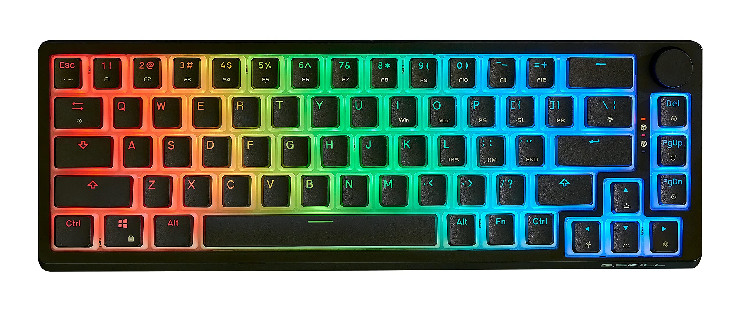 G.SKILL KM250 RGB 65% Compact Mechanical Gaming Keyboard (67 Keys) with PBT Double-Shot Keycaps - Black | Perfect for Esports, Typing & Office Work