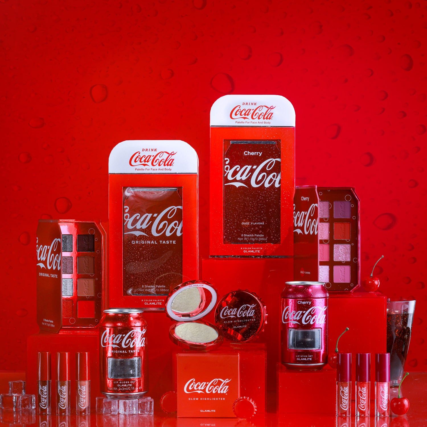 Glamlite x Coca Cola Makeup Collection - Full Set (No PR Box) | Limited Edition Beauty & Cosmetics for Everyday Glam & Special Occasions