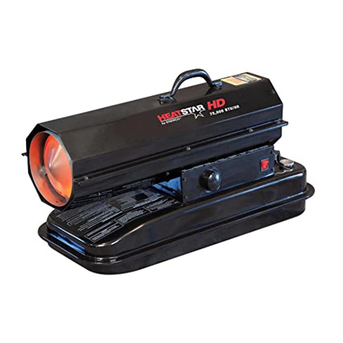 Enerco F170275 Portable Kerosene Heater with Thermostat - 75,000 BTU Forced Air Heating - Ideal for Garages, Workshops & Outdoor Events