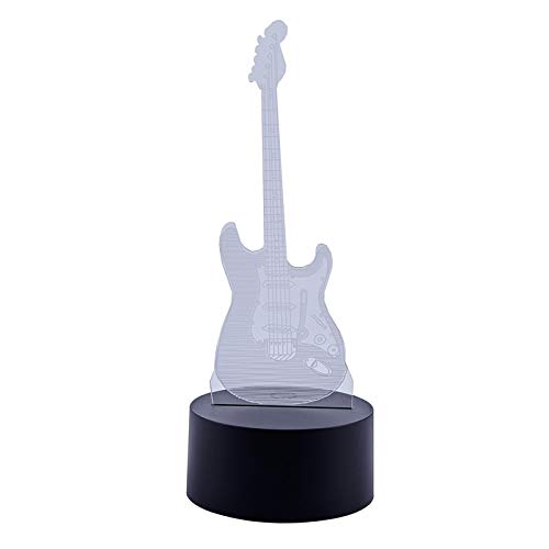 3D Electric Guitar Night Light with 7 Color LED Change & Touch Switch - Cool Desk Lamp for Kids Room, Music Lovers, Christmas & Valentines Day Gifts - Perfect for Bedroom Decor, Party Lighting & Gift Giving